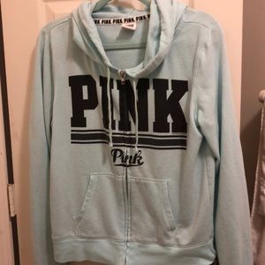 Victoria secret hoodie soft teal large price firm